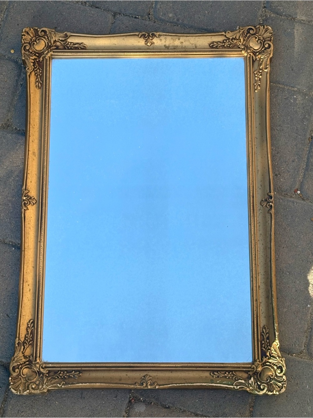 Vintage gold baroque mirror rectangle large regency home decor